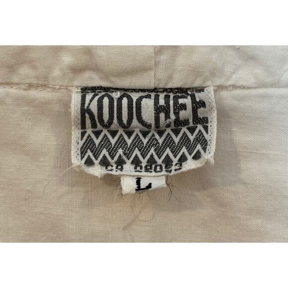 Vintage Koochee One piece Lace Trim Cotton Jumpsuit Ivory Large - Picture 3 of 6